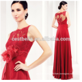 Elegante rojo largo vestido de fiesta Sweatheart abierto de nuevo 2016 tamaño grande de las mujeres vestido de noche rojo